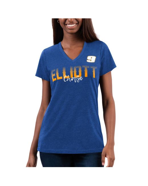 G-iii 4her By Carl Banks Distressed Chase Elliott Snap V-Neck T-shirt