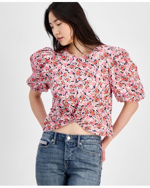 Tommy Hilfiger Ditsy Floral Puff-Sleeve Top