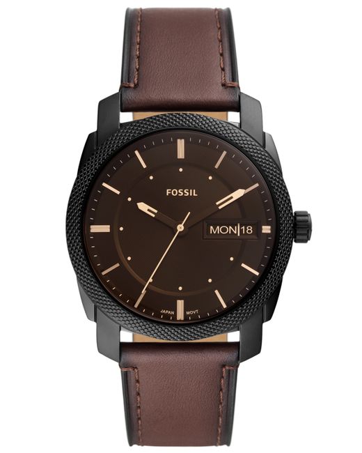 Fossil Machine Leather Strap Watch 42mm