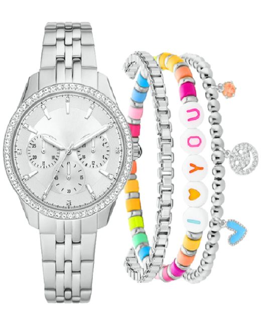 Jessica Carlyle Tone Bracelet Watch 37mm Gift Set