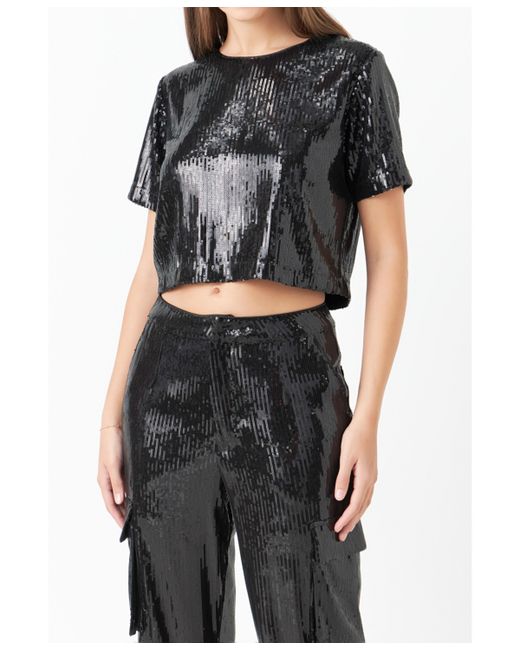 Endless Rose Sequins Cropped Top
