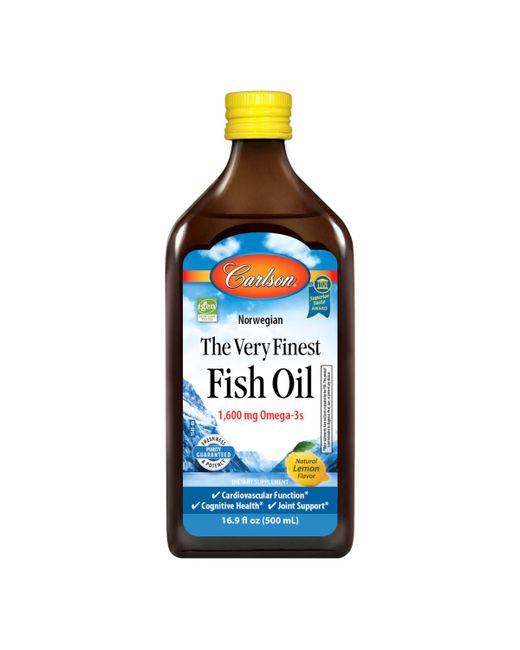 Carlson Labs Carlson The Very Finest Fish Oil 1600 mg Omega-3s Norwegian Wild Caught Sustainably Sourced Lemon 500 mL 16.9 Fl Oz