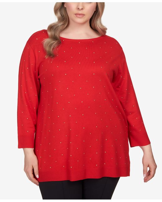 Ruby Rd. Ruby Rd. Plus Stud Embellished Tunic Sweater