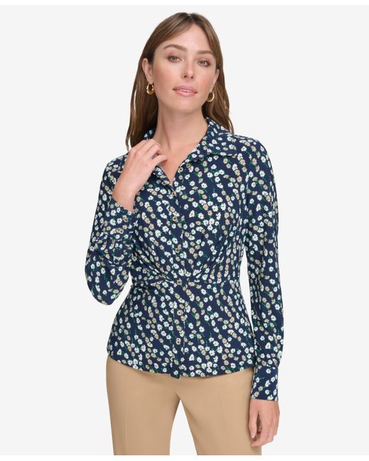 Tommy Hilfiger Printed Button-Front Blouse