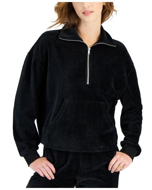 Self Esteem Juniors Corduroy Half-Zip Sweatshirt