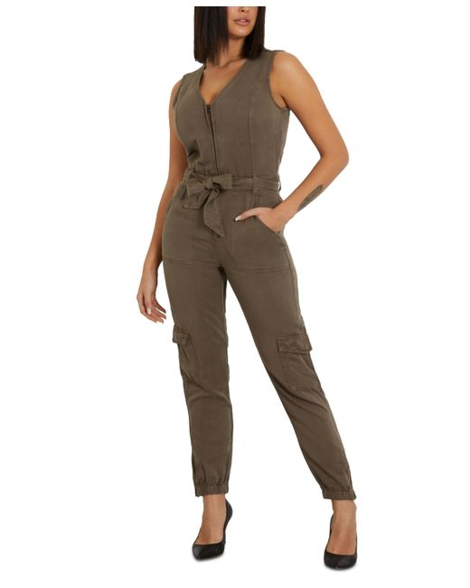 Guess Indy Belted Sleeveless Cargo Jumpsuit