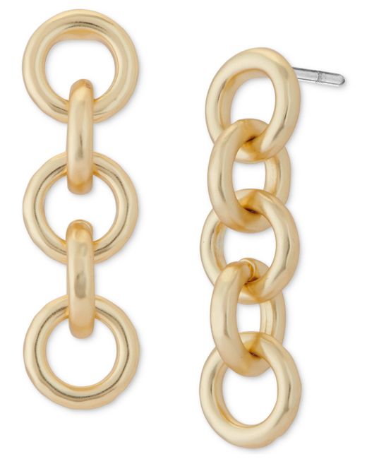 Lucky Brand Tone Chain Link Linear Drop Earrings