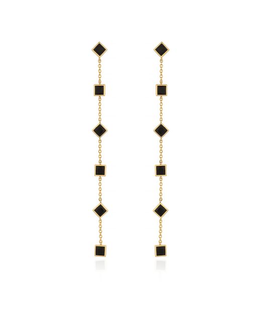 Ettika Geometric Linear 18K Gold Plated Earrings