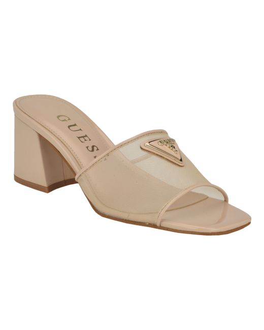 Guess Gables Block Heel Slip On One Band Sandals