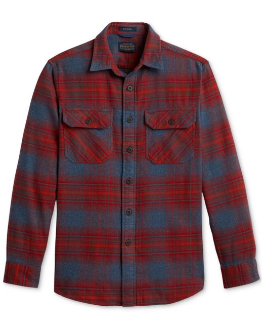 Pendleton Burnside Plaid Button-Down Flannel Shirt fire Red