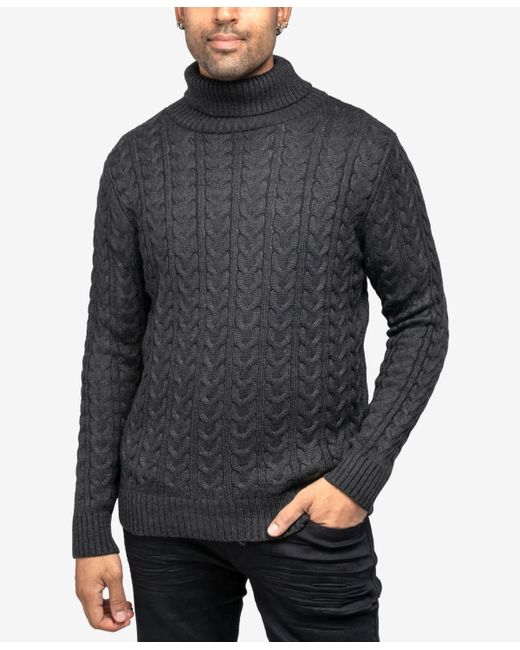 X-Ray Cable Knit Roll Neck Sweater
