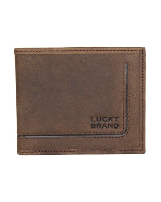 Lucky Brand Grooved Leather Bifold Wallet