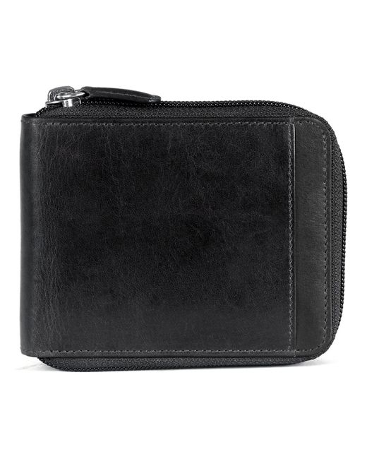 Mancini Casablanca Collection Rfid Secure Center Zippered Wallet with Removable Passcase