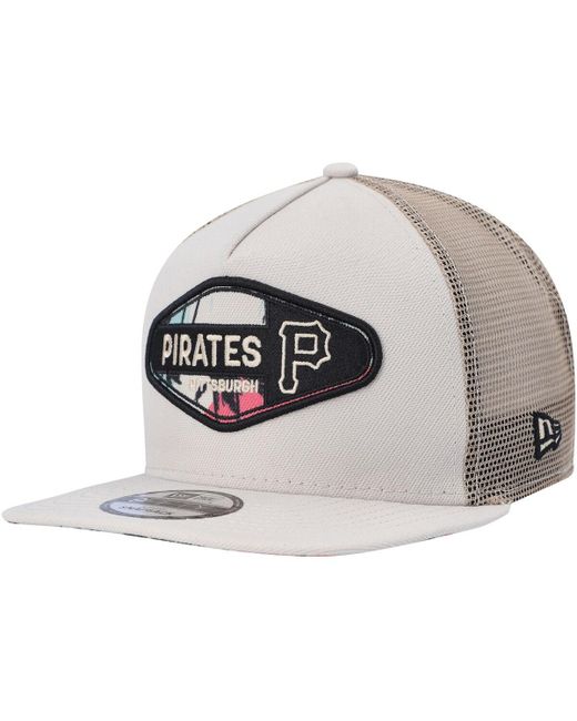 New Era Pittsburgh Pirates Retro Beachin Patch A-Frame Trucker 9FIFTY Snapback Hat