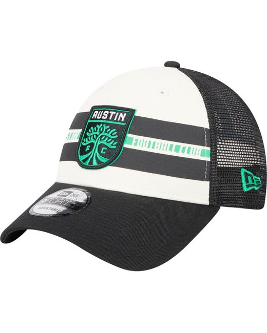 New Era Black Austin Fc Team Stripes 9FORTY Trucker Snapback Hat