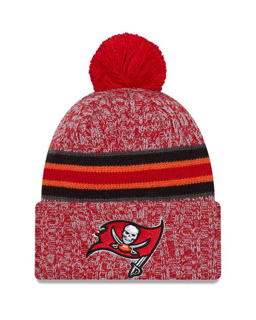 New Era Tampa Bay Buccaneers 2023 Sideline Cuffed Knit Hat With Pom