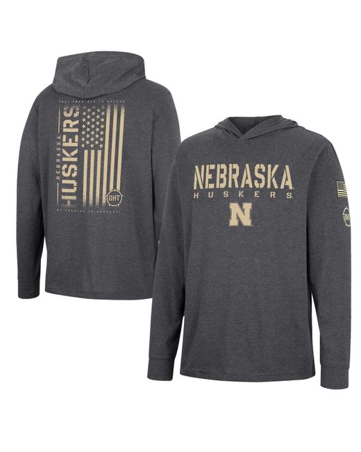 Colosseum Nebraska Huskers Team Oht Military-Inspired Appreciation Hoodie Long Sleeve T-shirt