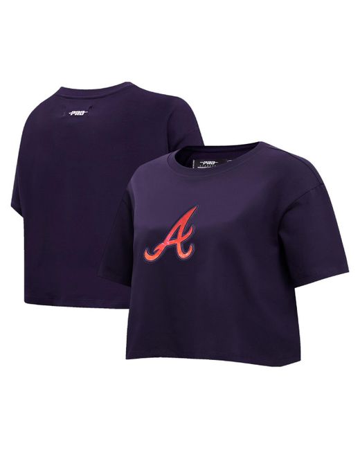 Pro Standard Atlanta Braves Painted Sky Boxy Cropped T-shirt