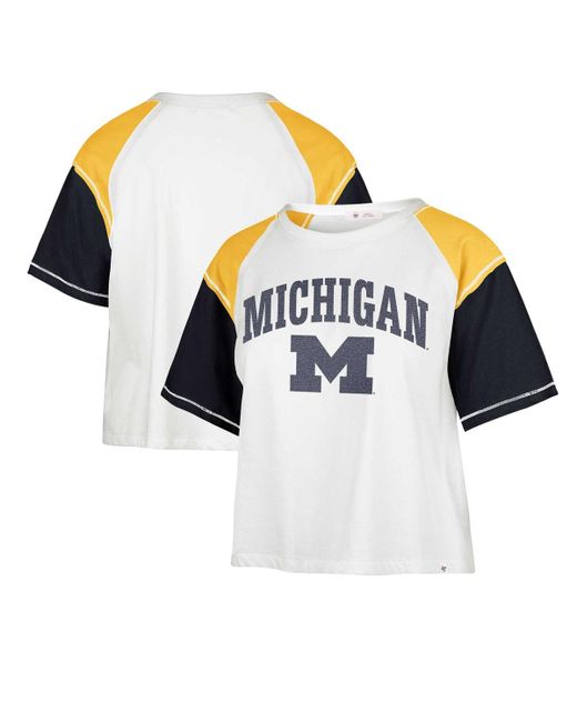 '47 Brand 47 Brand Distressed Michigan Wolverines Serenity Gia Cropped T-shirt