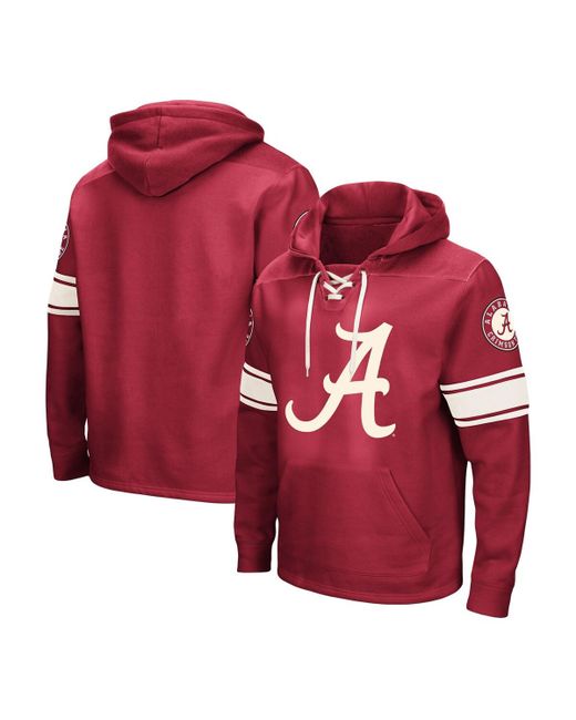Colosseum Alabama Tide Big and Tall Hockey Lace-Up Pullover Hoodie