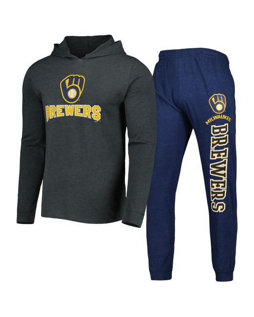 Concepts Sport Heather Charcoal Milwaukee Brewers Meter Hoodie and Joggers Set