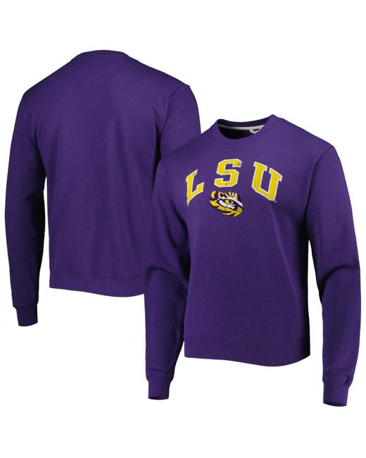 League Collegiate Wear Lsu Tigers 1965 Arch Essential Fleece Pullover Sweatshirt