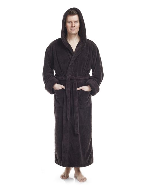 Arus Soft Fleece Robe Ankle Length Hooded Turkish Bathrobe