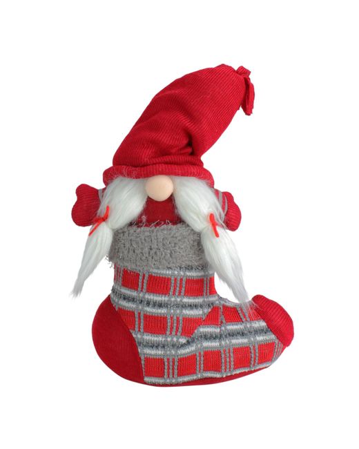 Northlight 14.5 and Gray Isolde Gnome Christmas Stocking Tabletop Decoration
