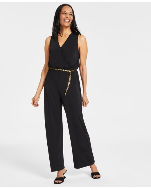 I.N.C. International Concepts Chain-Belt Jumpsuit Created for Macy