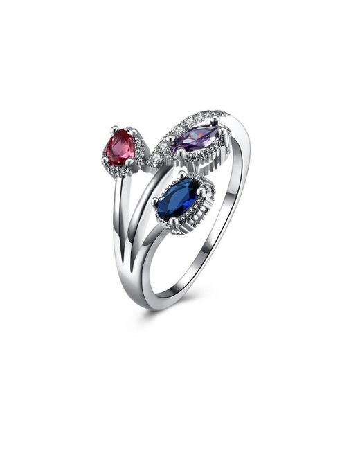 Hollywood Sensation Multicolor Flower Ring for with Cubic Zirconia Stones