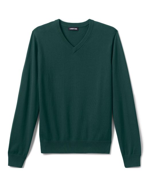 Lands' End School Uniform Cotton Modal Fine Gauge V-neck Sweater