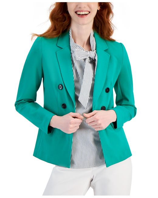 Jones New York Modern Compression Faux Double-Breasted Blazer