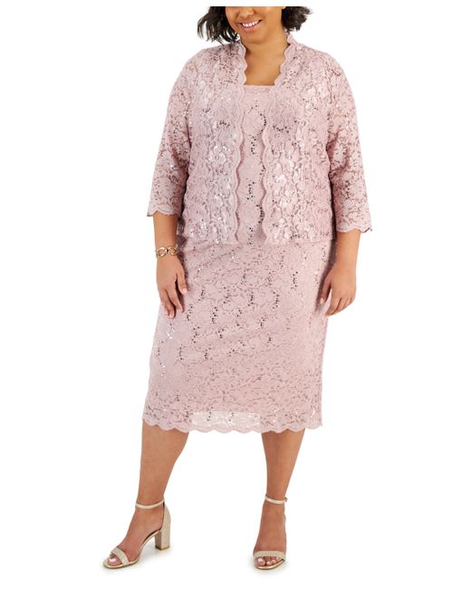 Sl Fashions Plus 2-Pc. Lace Jacket Sheath Dress Set