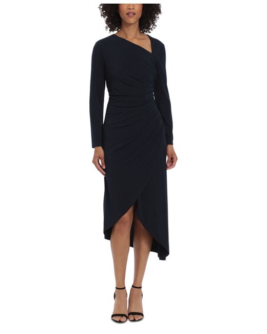 Maggy London Asymmetric Side-Ruched Jersey Dress