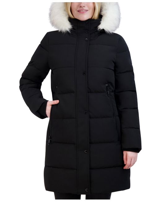 Nautica Faux-Fur-Trim Hooded Puffer Coat