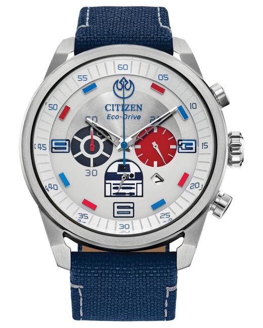 Citizen Eco-Drive Chronograph Star Wars R2-D2 Nylon Strap Watch 45mm