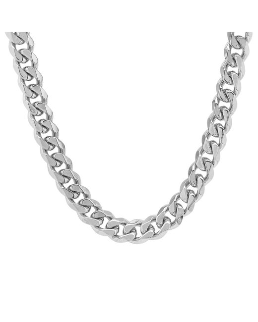 SteelTime Thick Accented Cuban Link Style Chain Necklaces