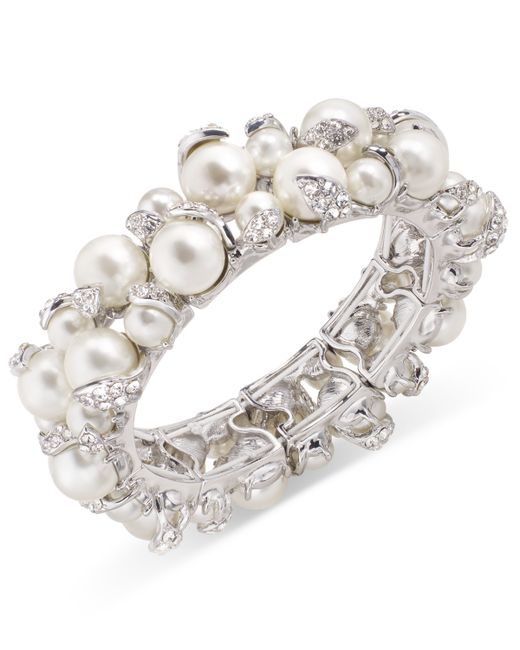 Charter Club Tone Pave Imitation Pearl Stretch Bracelet Created for