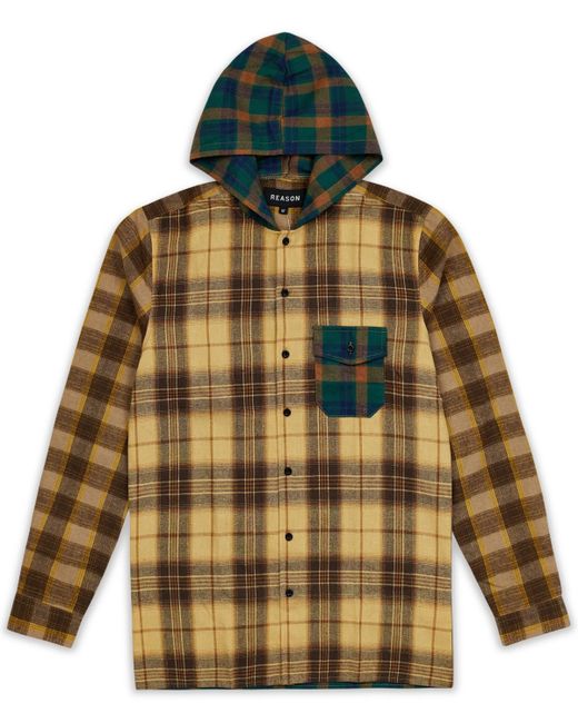 Reason World Is Yours Hooded Flannel Shirt Copper