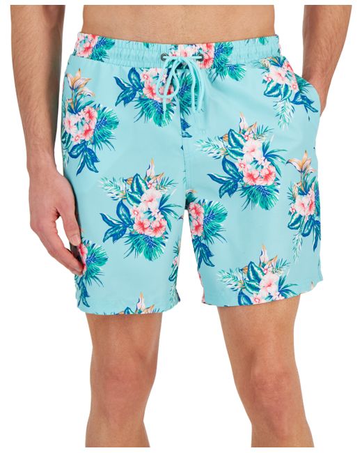 Club Room Afelo Print Quick-Dry 7 Swim Trunks Created for