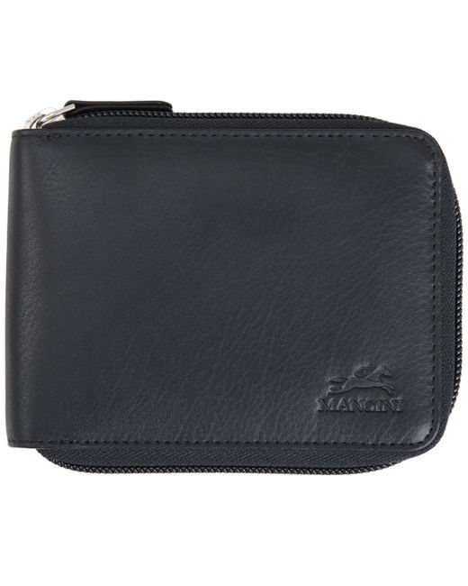 Mancini Monterrey Collection Zippered Bifold Wallet with Removable Pass Case