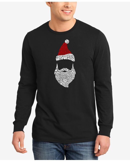 La Pop Art Santa Claus Word Art Long Sleeve T-shirt