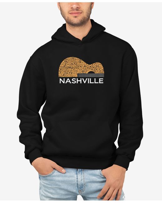 La Pop Art Nashville Guitar Word Art Hooded Sweatshirt