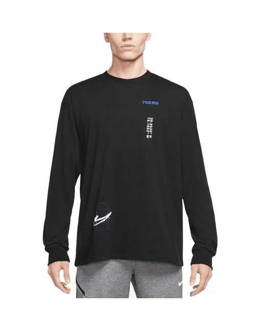 Nike Philadelphia 76ers Courtside Established City Max90 Long Sleeve T-shirt