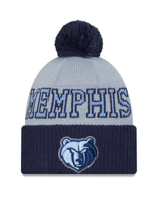 New Era Gray Memphis Grizzlies Tip-Off Two-Tone Cuffed Knit Hat with Pom