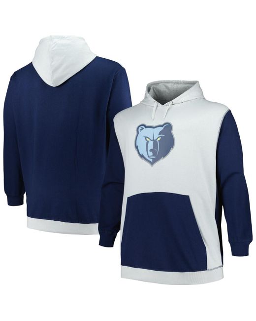 Fanatics Silver Memphis Grizzlies Big and Tall Primary Arctic Pullover Hoodie
