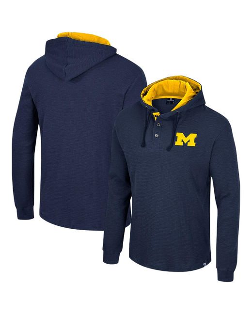 Colosseum Michigan Wolverines Affirmative Thermal Hoodie Long Sleeve T-shirt