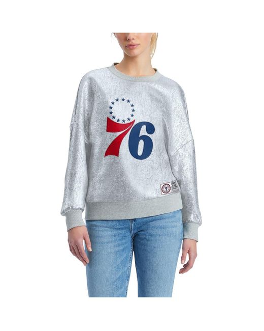 Tommy Jeans Distressed Philadelphia 76ers Tracy Pullover Sweatshirt