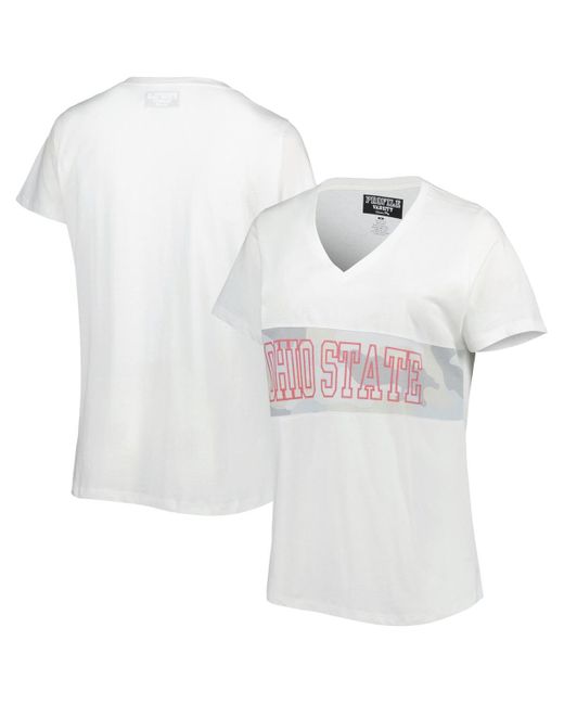 Profile Arctic Camo Ohio State Buckeyes Plus Pieced Body V-Neck T-shirt