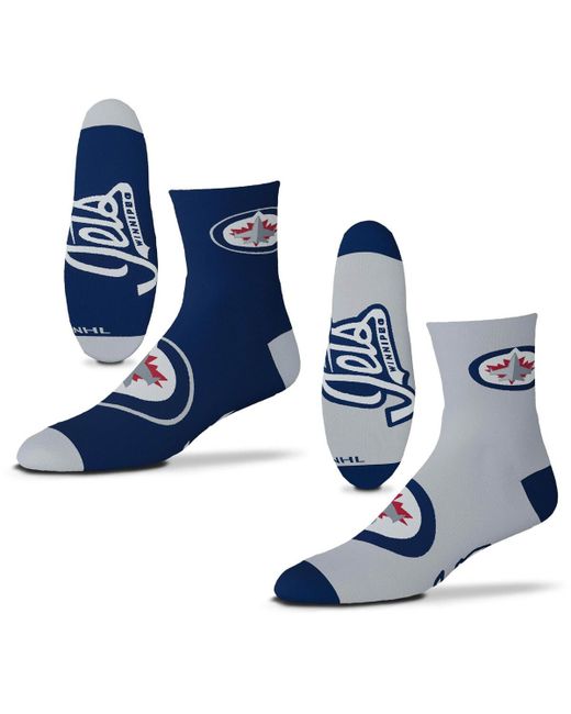 For Bare Feet Winnipeg Jets 2-Pack Team Quarter-Length Socks